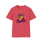 Pawsome Sunglasses Dog T-Shirt – Retro Neon Shiba Graphic Tee