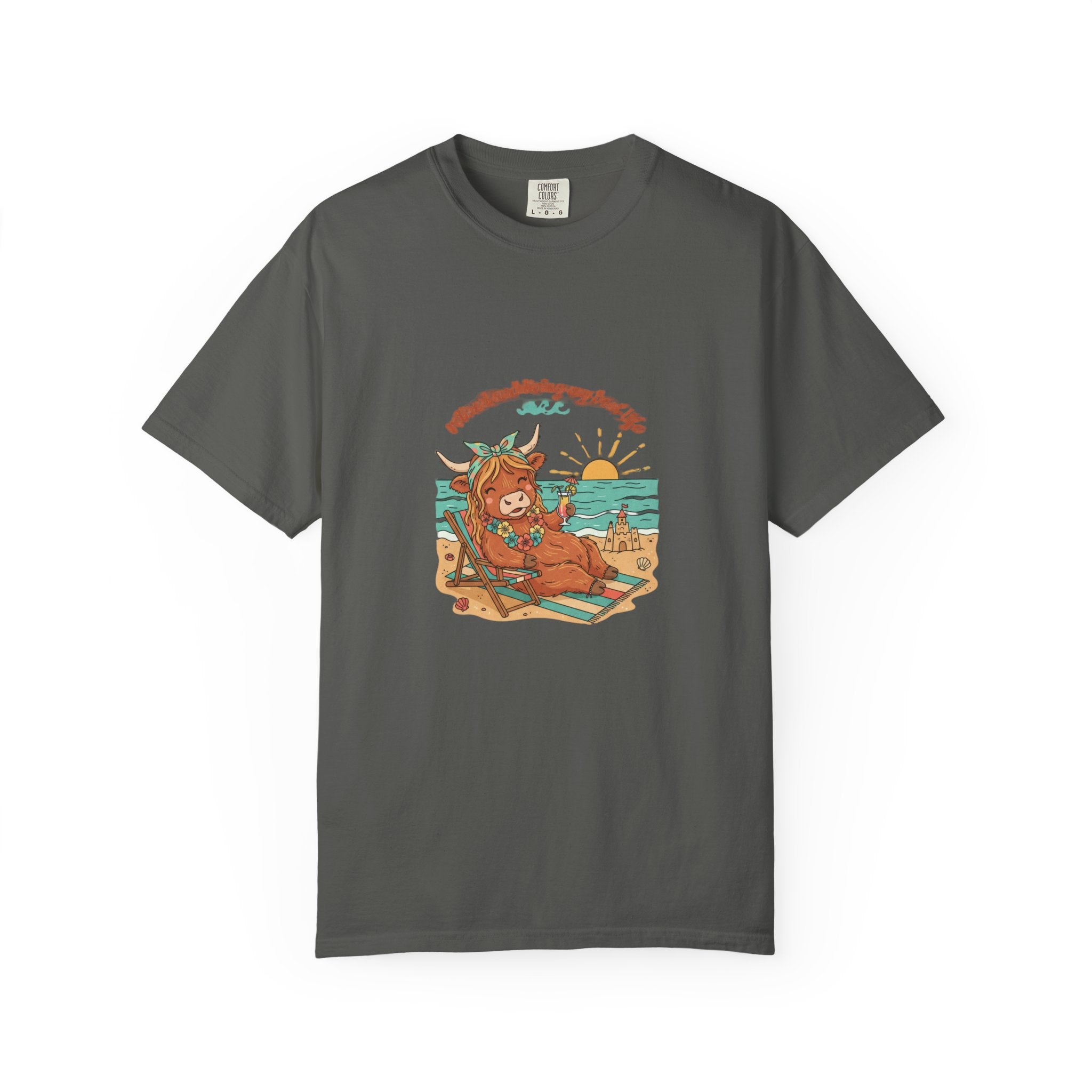 Retired Highland Cow at the Beach T-shirt