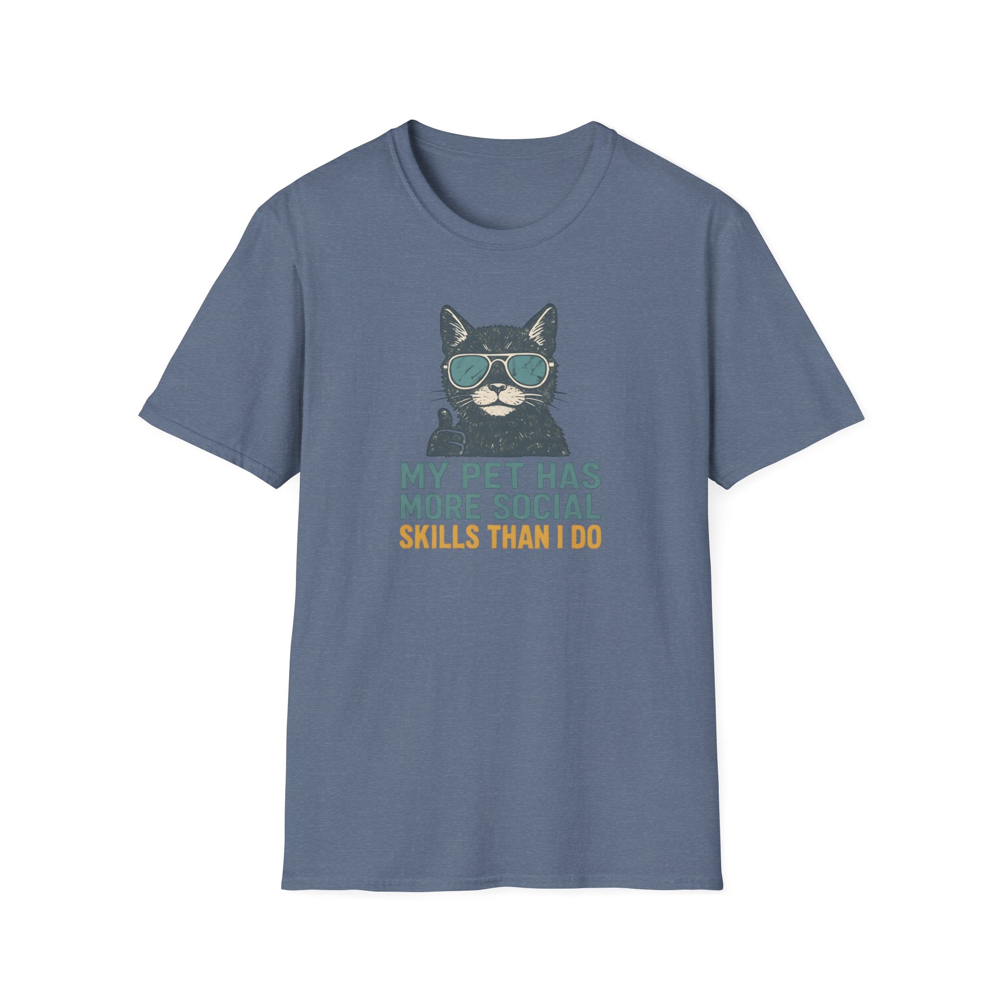 Cat T-Shirt — “My Pet Has More Social Skills Than I Do” Funny Cat Graphic Tee