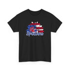 Bixby Spartans Patriotic American Flower T-Shirt