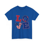 Patriotic LOVE Tee - USA Flag Donut Graphic