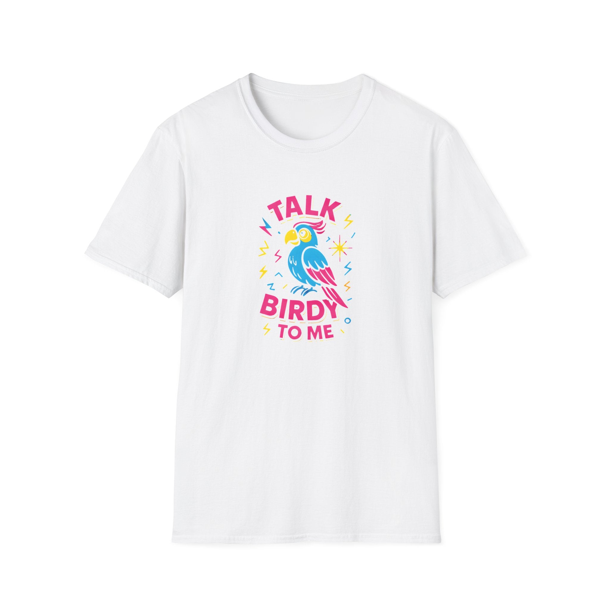 Talk Birdy To Me T-Shirt — Colorful Parrot Graphic Tee