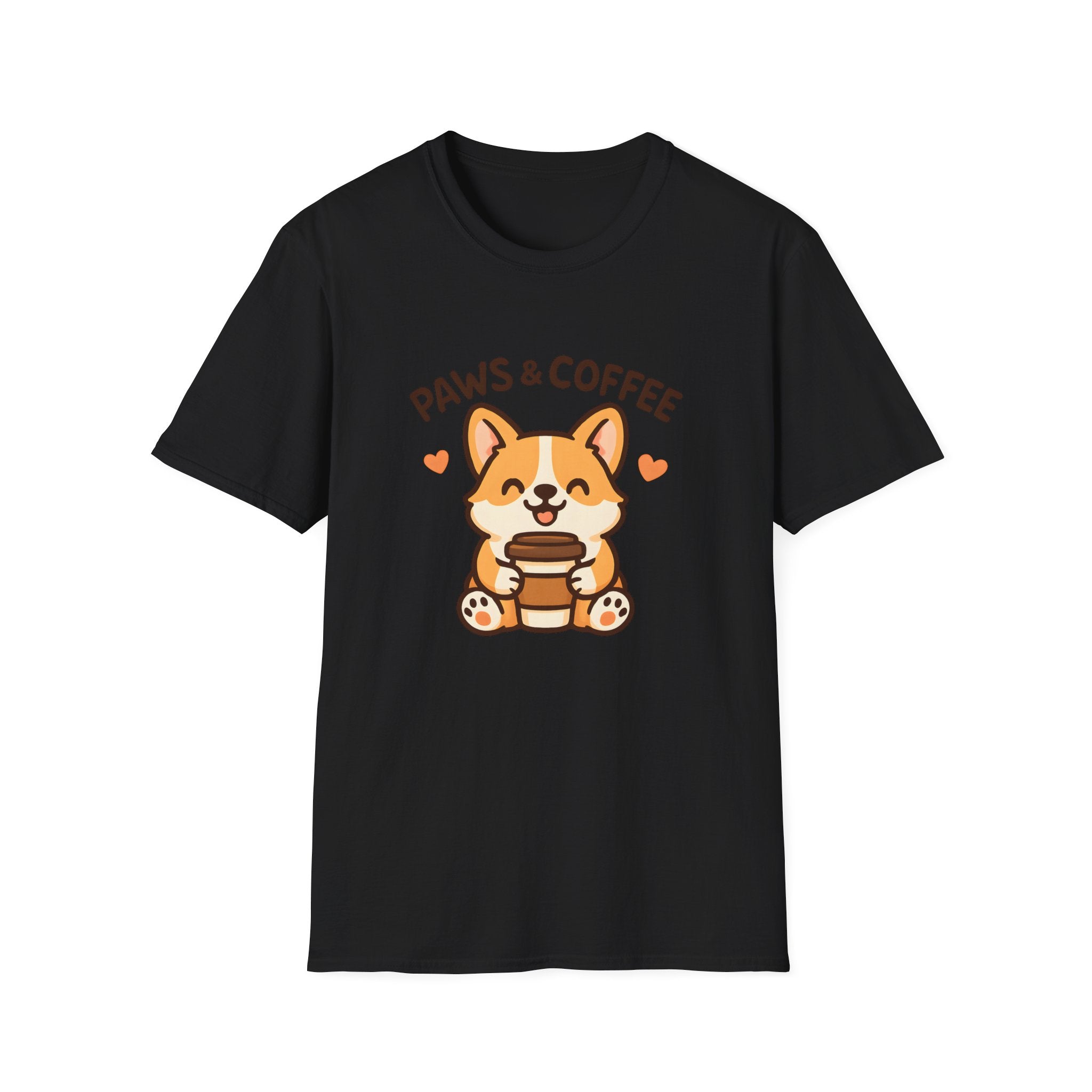 Paws & Coffee Corgi T-Shirt — Cute Dog Lover Coffee Tee