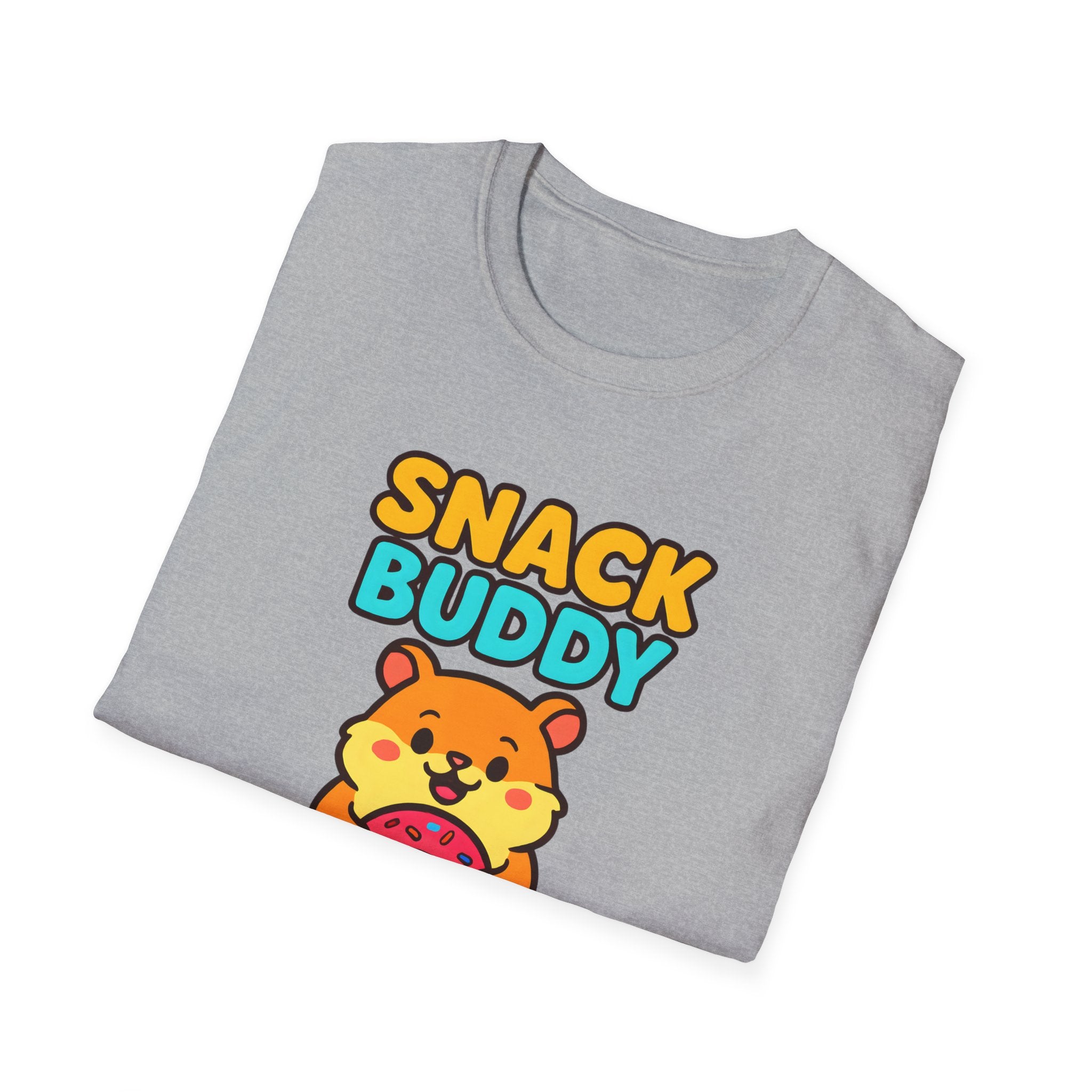 Snack Buddy T‑Shirt — Cute Cartoon Hamster Holding Donut