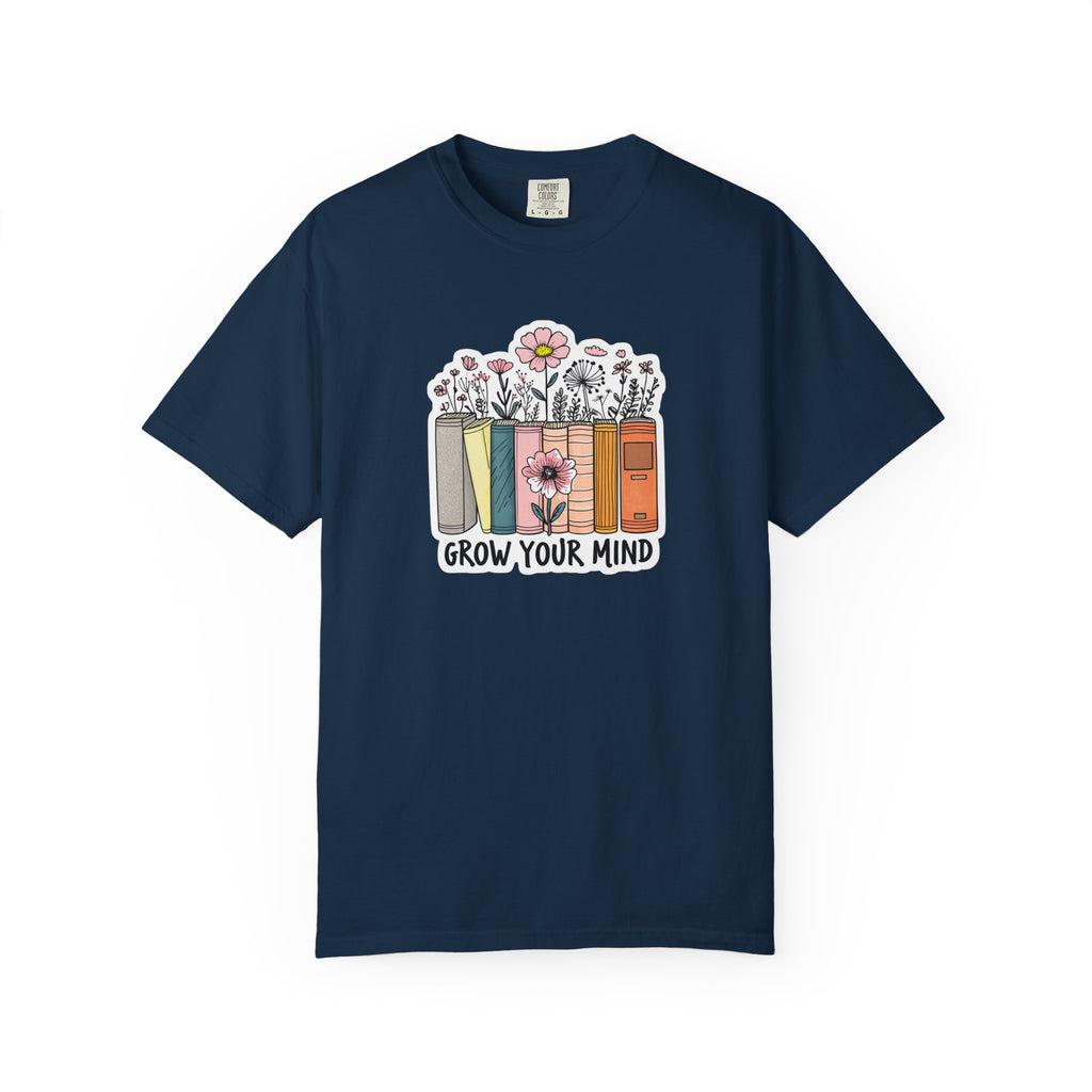 Grow Your Mind Book Stack T-Shirt