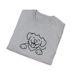Dog Outline T-Shirt - Cute Happy Puppy Graphic Tee