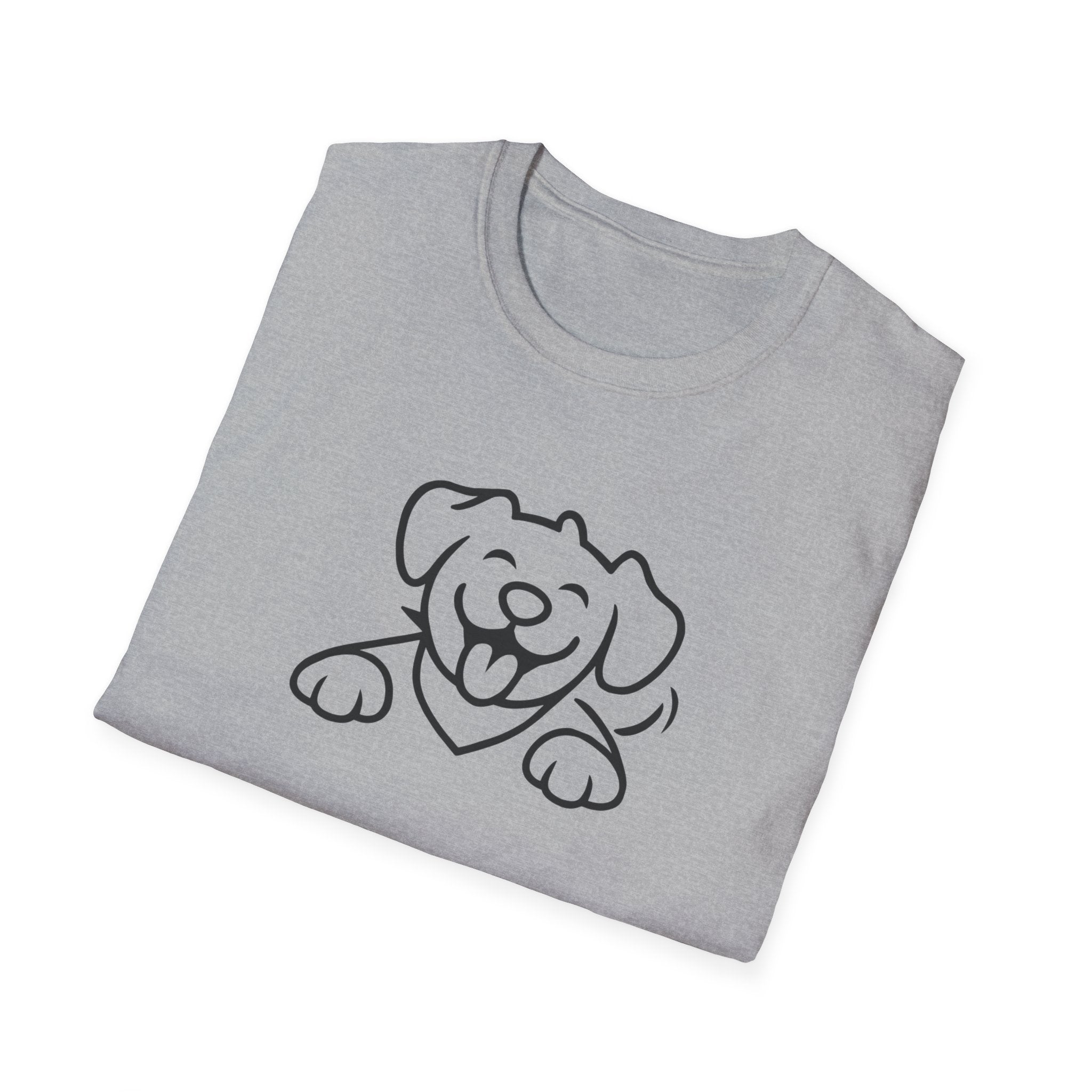 Dog Outline T-Shirt - Cute Happy Puppy Graphic Tee