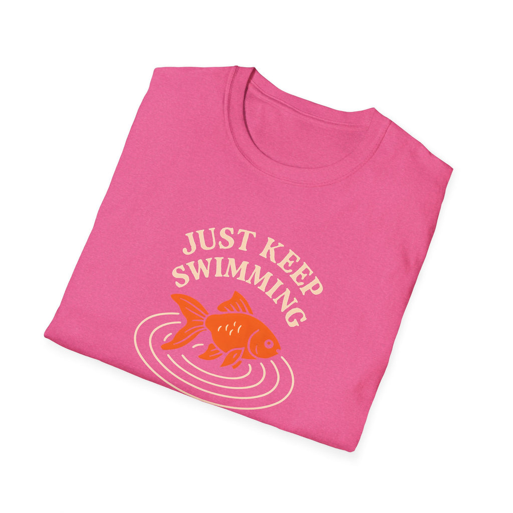 T‑Shirt — "Just Keep Swimming" Orange Fish Graphic Tee