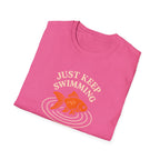 T‑Shirt — "Just Keep Swimming" Orange Fish Graphic Tee