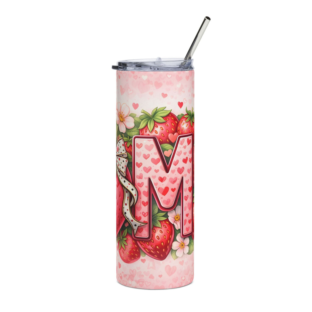 20oz Strawberry Mom Stainless Steel Tumbler – Floral Heart Design