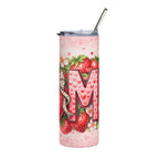 20oz Strawberry Mom Stainless Steel Tumbler – Floral Heart Design