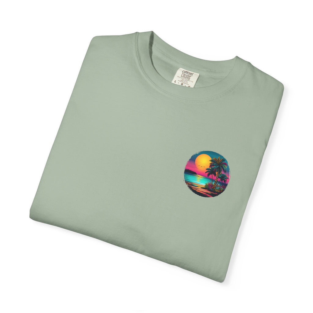 Sunset Sand T-Shirt — Palm Tree Beach Graphic Tee