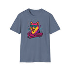 Pawsome Sunglasses Dog T-Shirt – Retro Neon Shiba Graphic Tee