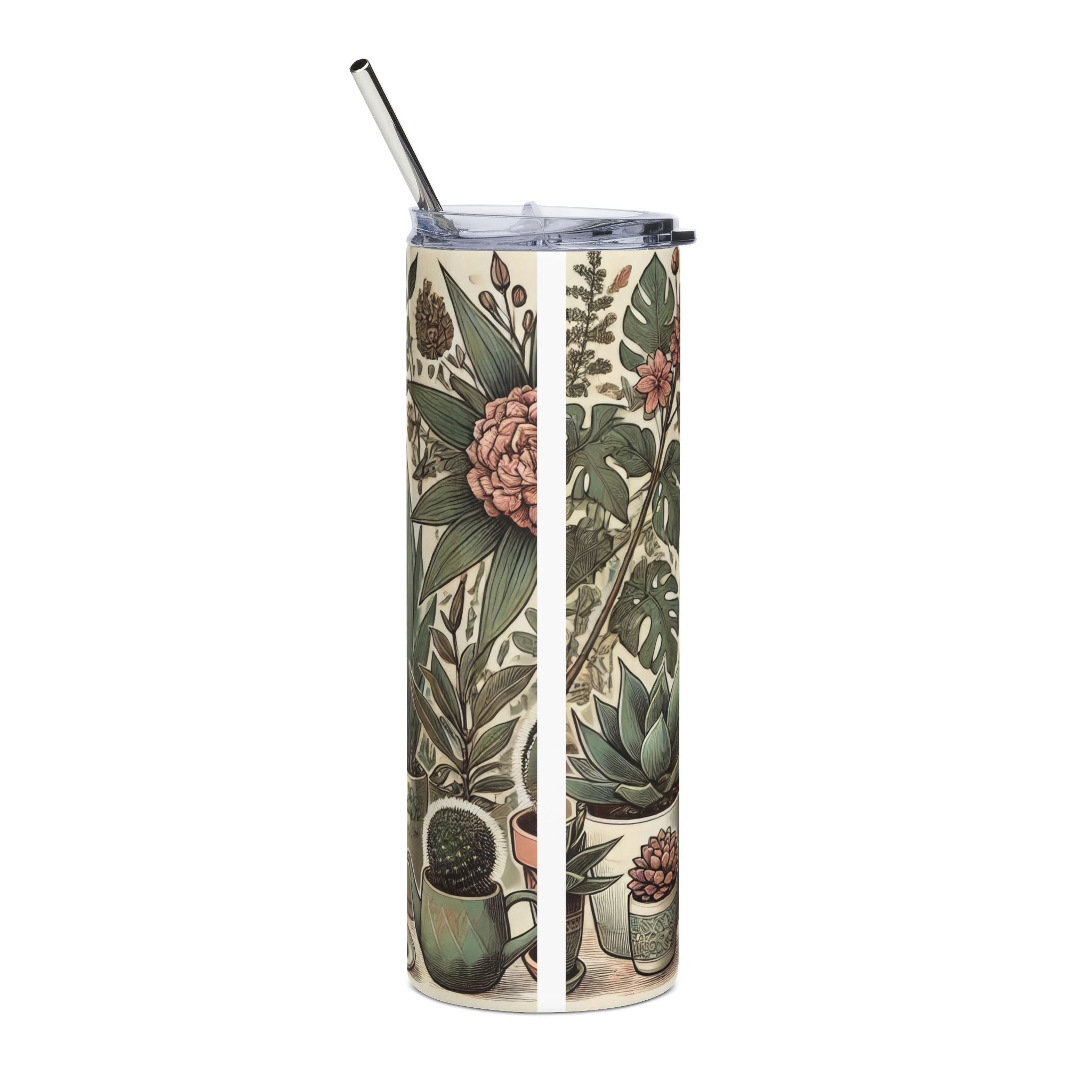 Crazy Plant Lady 20oz Stainless Steel Tumbler — Floral Succulent Travel Mug