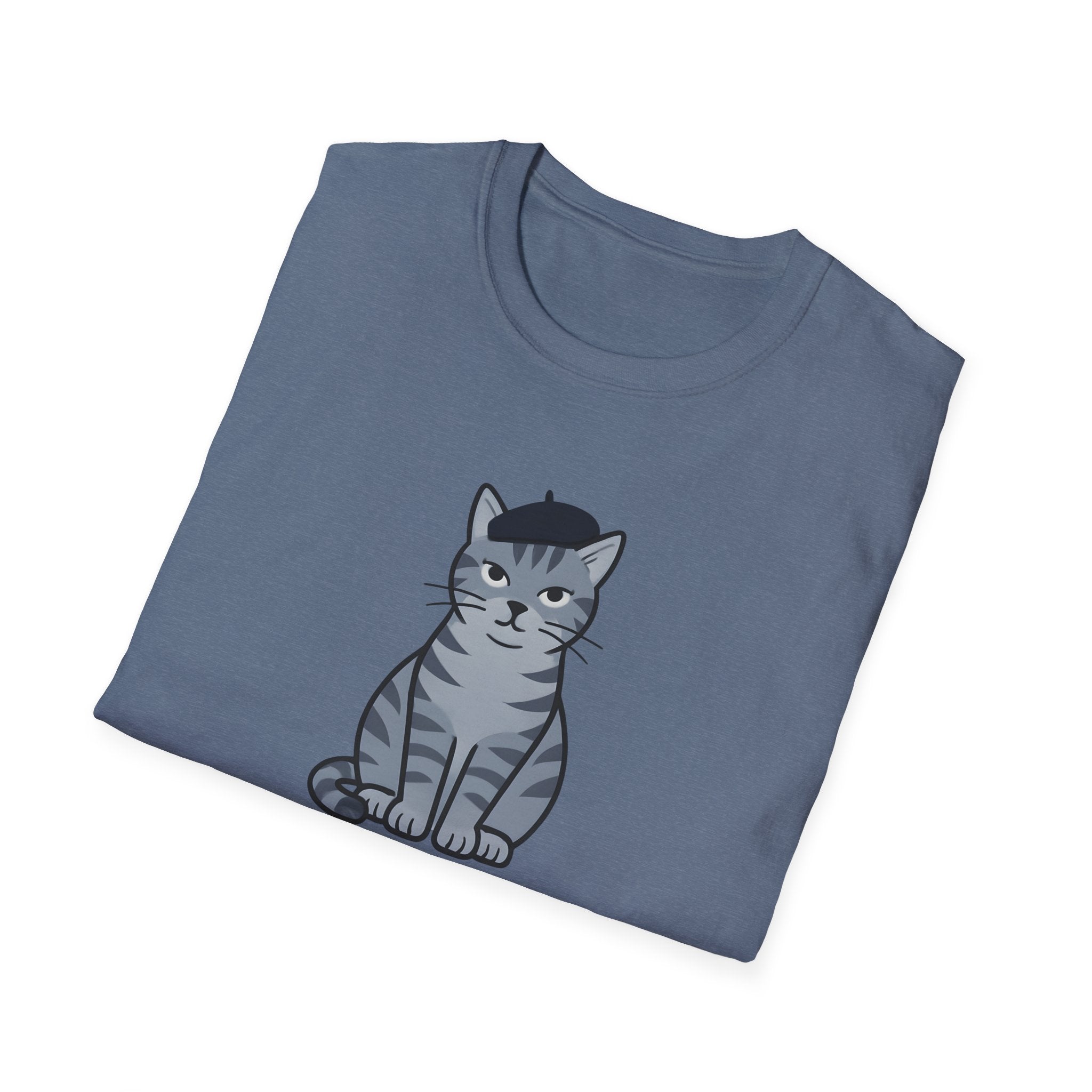 Artistic Catitude T-Shirt — Cute Gray Tabby Cat Graphic Tee