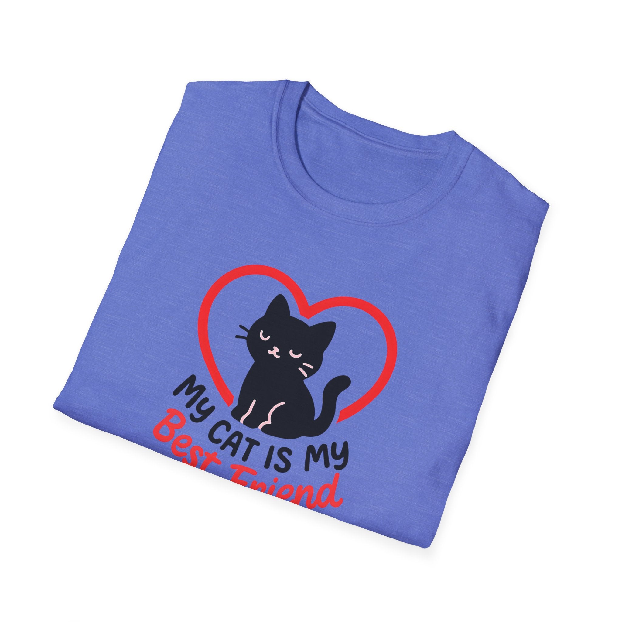 My Cat Is My Best Friend T-Shirt — Cute Cat Heart Graphic Tee for Cat Lovers