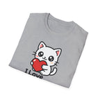 I Love My Cat Cute Cartoon Tee - Cat Lover Heart T-Shirt