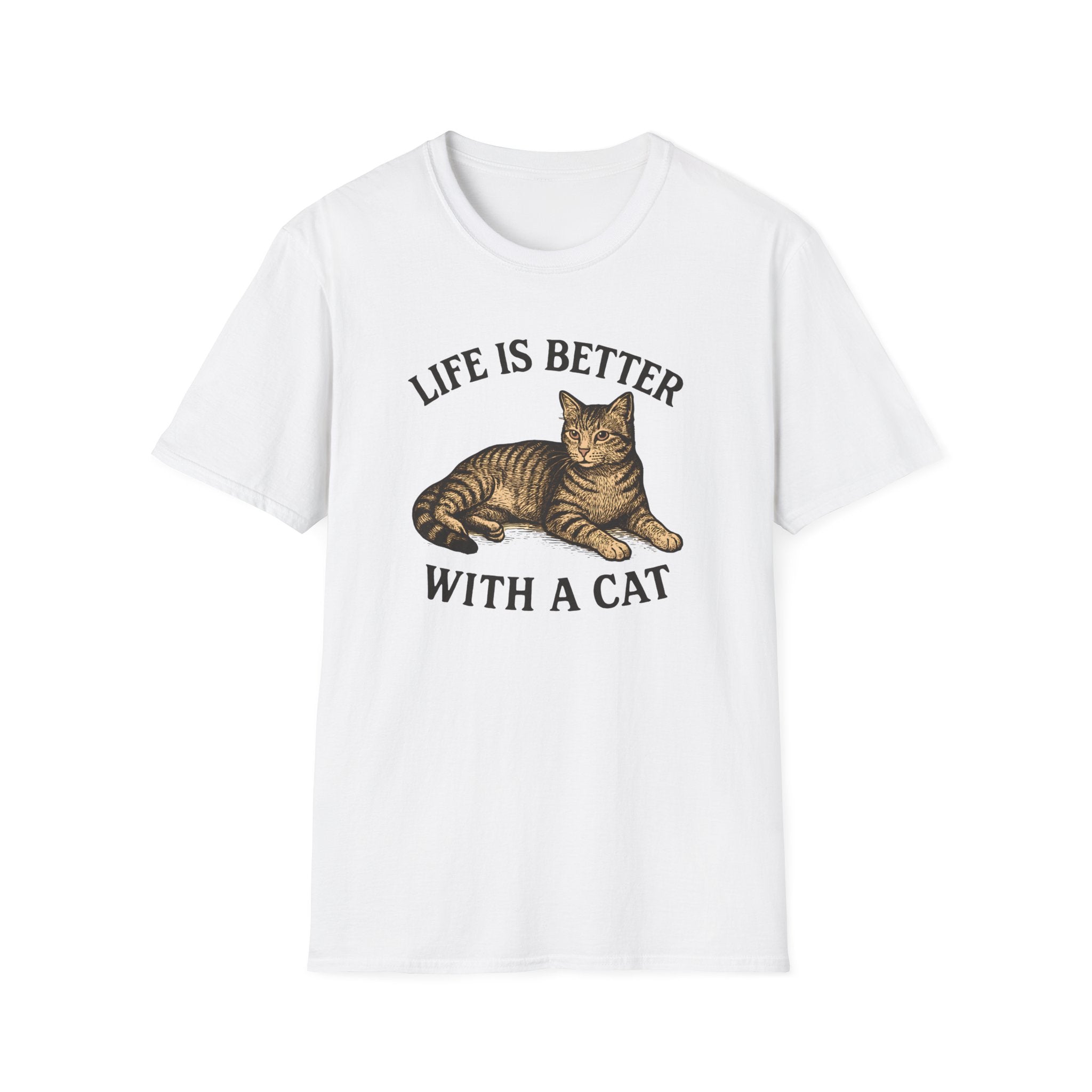 Life Is Better With a Cat T-Shirt — Vintage Tabby Cat Tee for Cat Lovers
