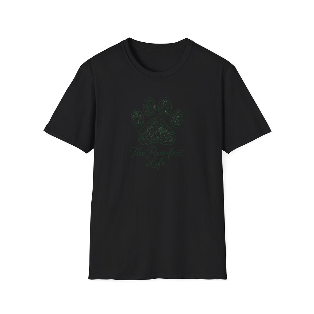 Paw-fect Life T-Shirt — Floral Paw Print Tee for Dog & Cat Lovers