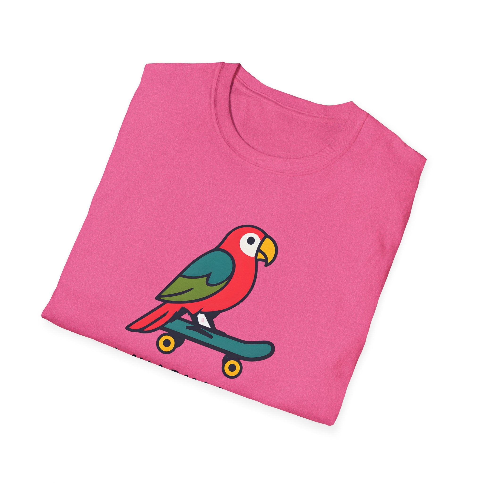 Winging It Parrot T-Shirt — Cute Skateboard Bird Graphic Tee