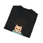 Cat and Coffee T‑Shirt — "All I Need Is My Cat and Coffee" Cute Cat in Mug Tee