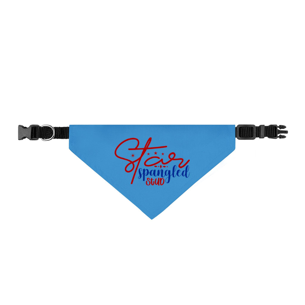 Bandana - "Star Spangled Stud" Clip-On Pet Bandana (Patriotic Red & Blue)
