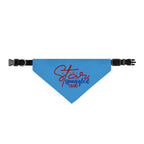 Bandana - "Star Spangled Stud" Clip-On Pet Bandana (Patriotic Red & Blue)