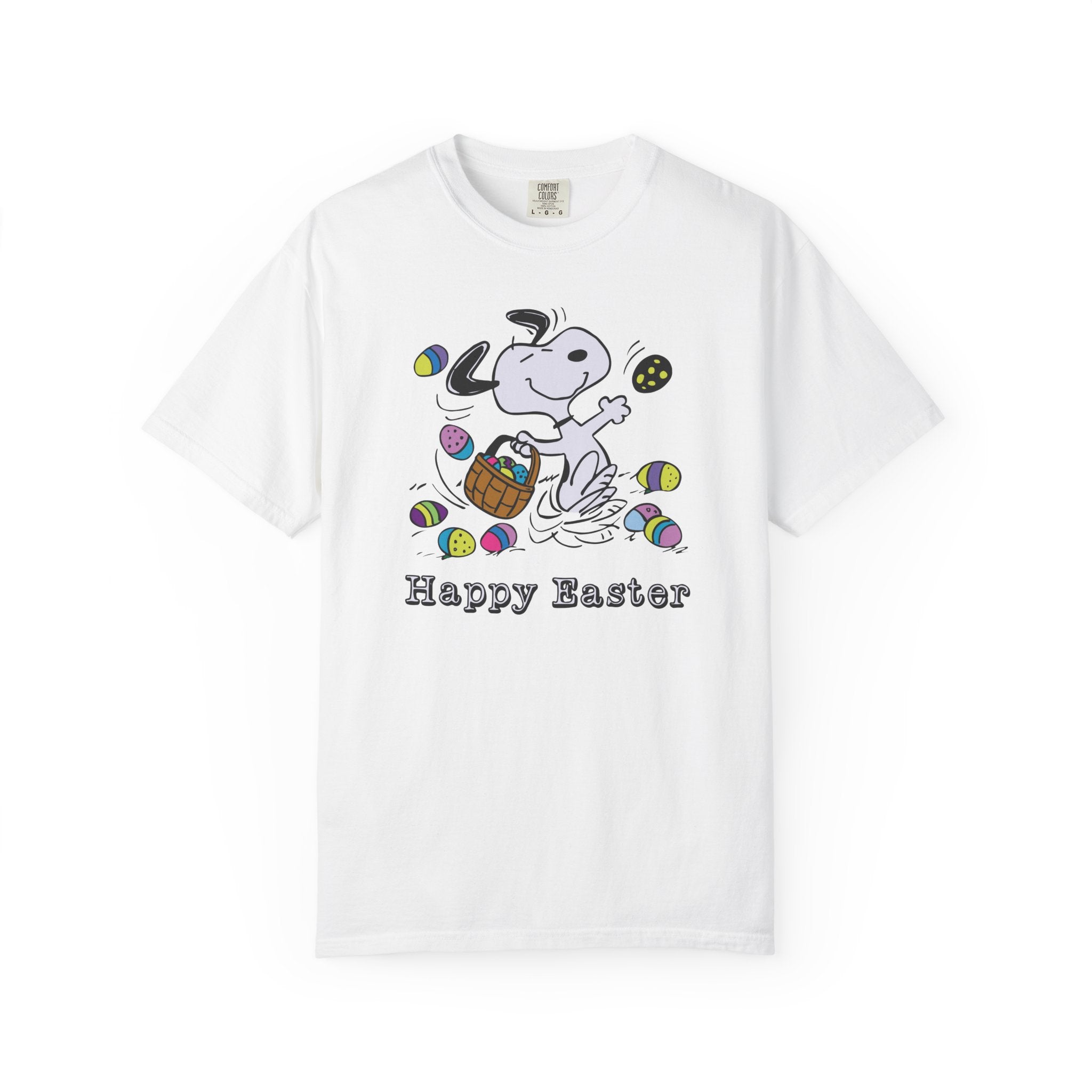 Easter Snoopy T-Shirt — "Happy Easter" Cartoon Egg Hunt Tee