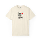 Live Love Inspire T-Shirt — Teacher Appreciation Apple Graphic Tee