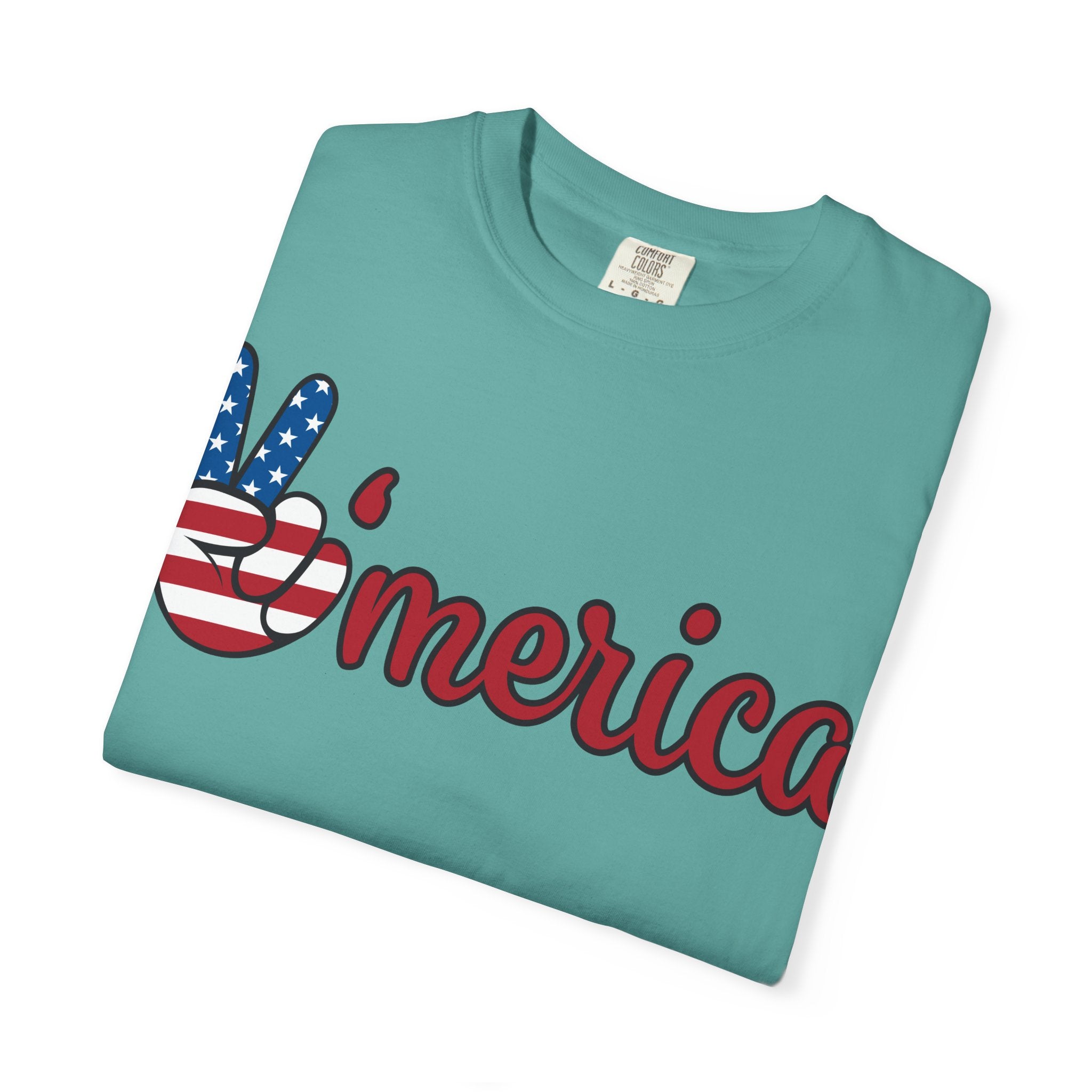 'Merica Peace Sign T-Shirt — Patriotic USA Flag Graphic Tee for 4th of July