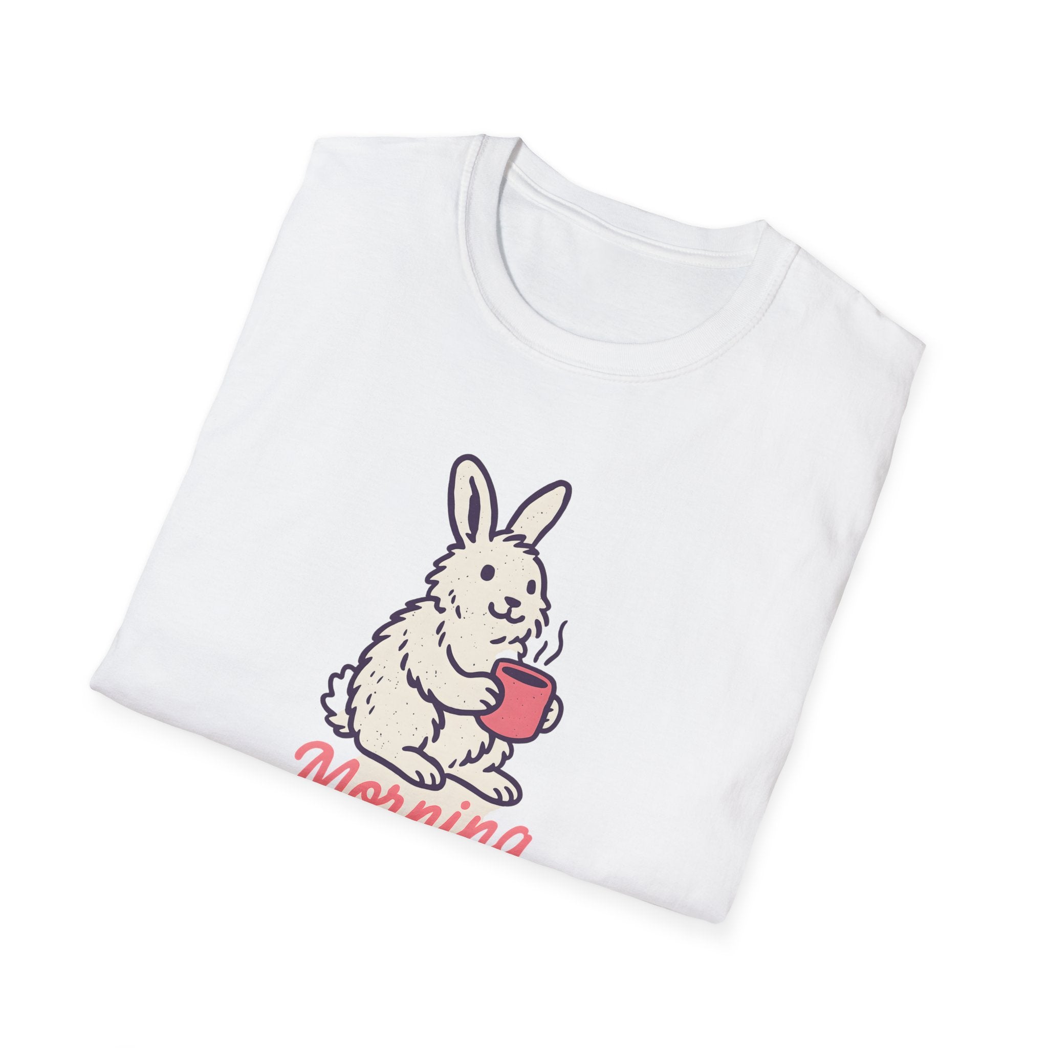 Morning Hopper Bunny T-Shirt — Cute Coffee Rabbit Tee