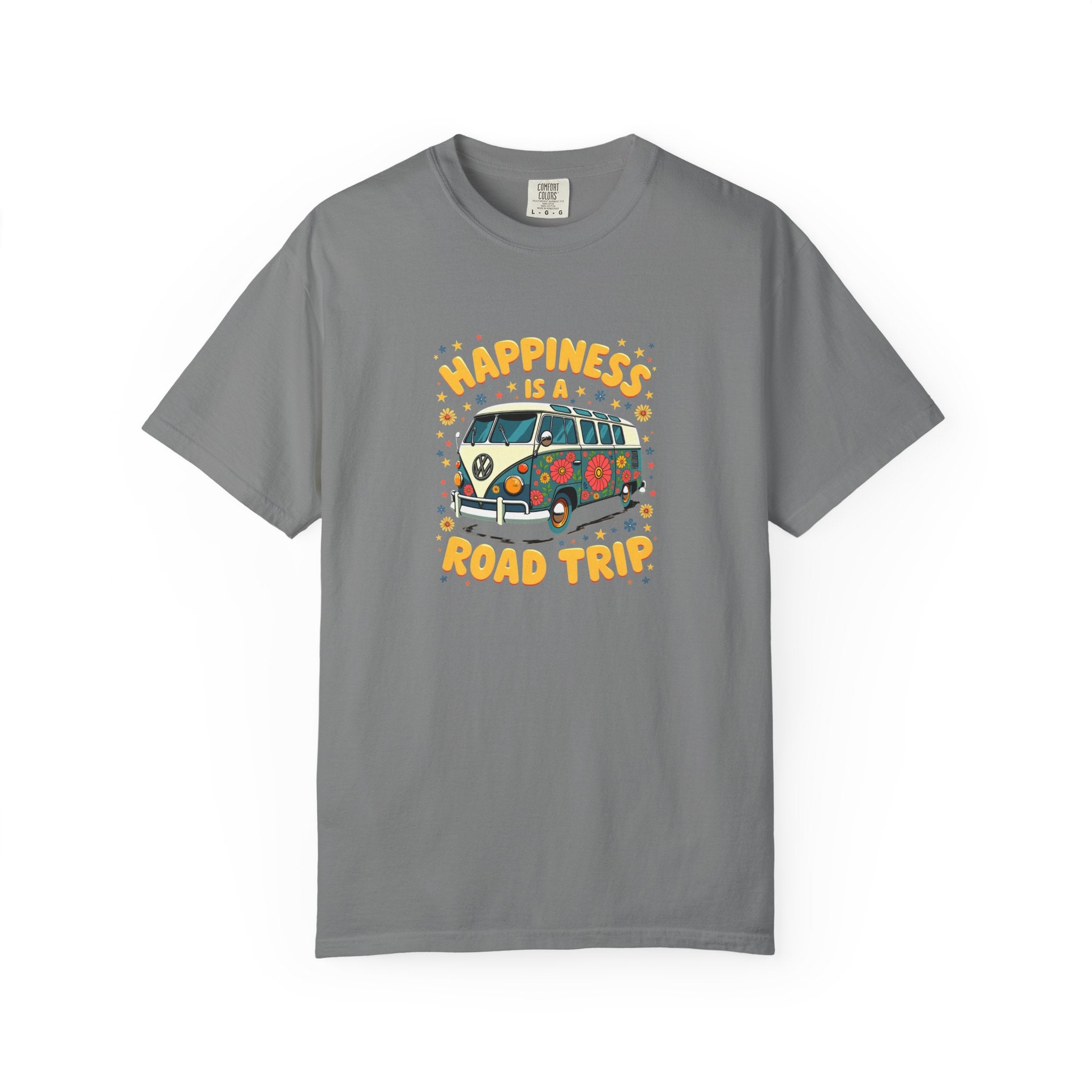 Road Trip T-Shirt — "Happiness Is A Road Trip" Vintage Camper Tee
