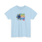 "In April We Wear Blue" Autism Awareness Floral Tee