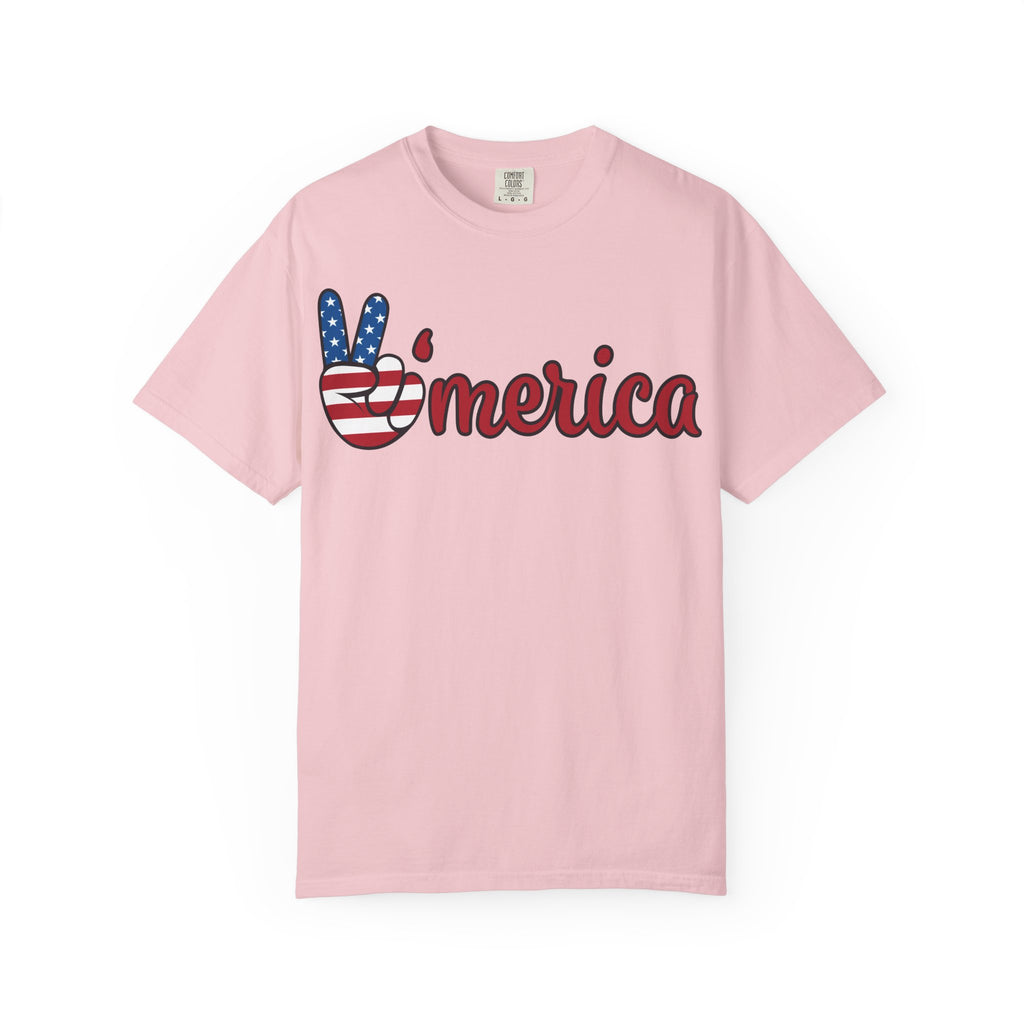 'Merica Peace Sign T-Shirt — Patriotic USA Flag Graphic Tee for 4th of July