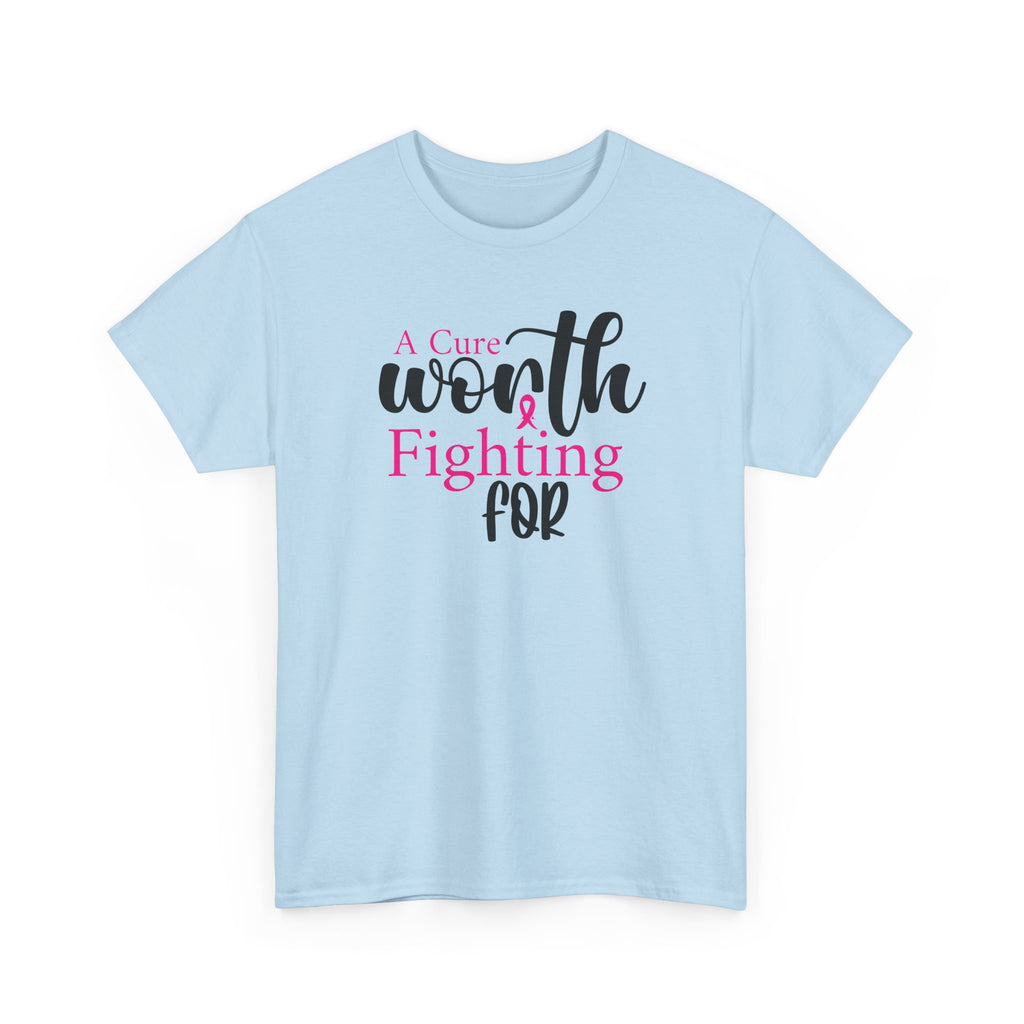 Breast Cancer Support T-Shirt — "Worth Fighting For" Pink Ribbon Tee