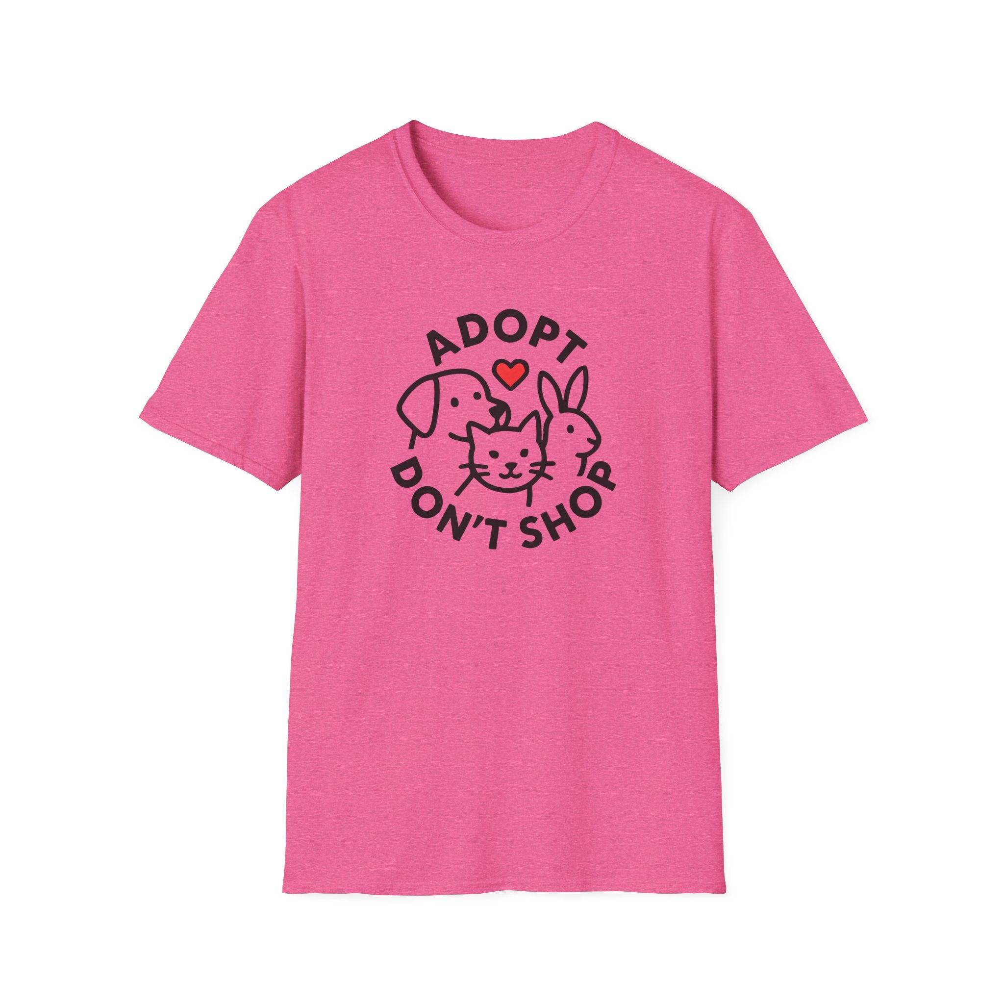 Adopt Don’t Shop T-Shirt — Cute Rescue Pet Love Tee (Cat, Dog & Bunny)
