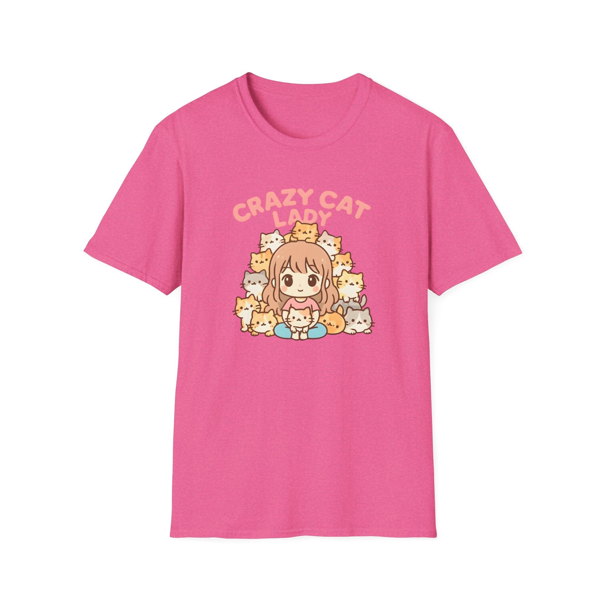 Crazy Cat Lady T-Shirt — Cute Anime Cat Mom Graphic Tee