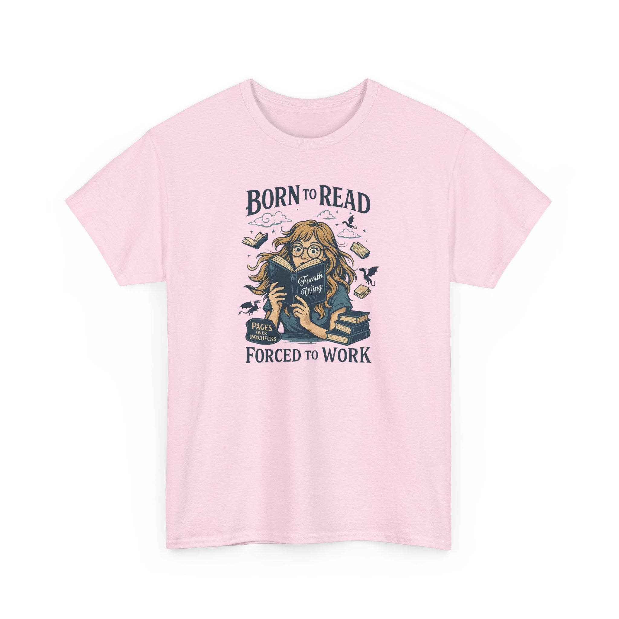 "Born to Read, Forced to Work" Book Lover Graphic Tee