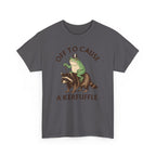 Off to Cause a Kerfuffle T-Shirt — Funny Frog Riding Raccoon Graphic Tee