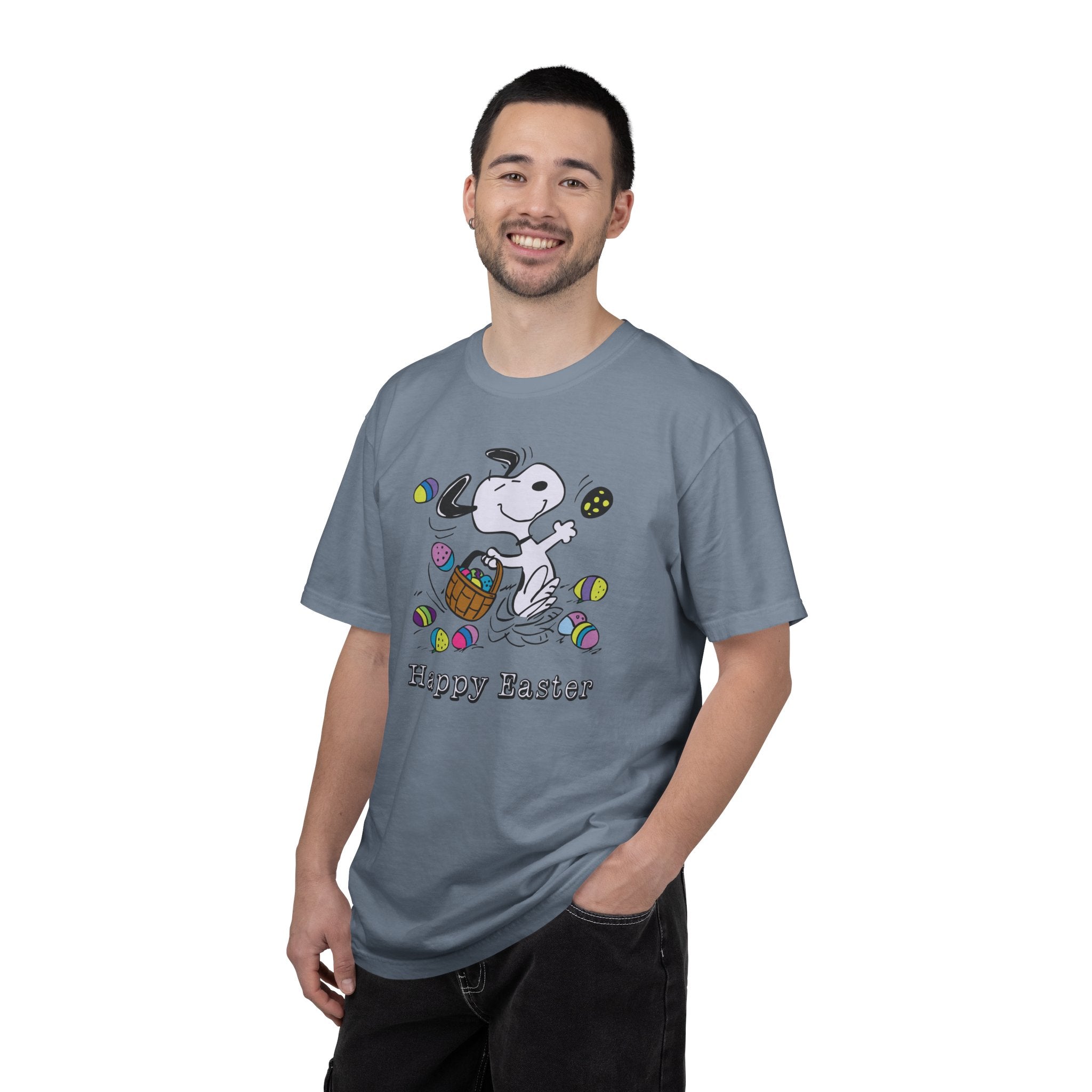 Easter Snoopy T-Shirt — "Happy Easter" Cartoon Egg Hunt Tee