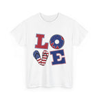 Patriotic LOVE Tee - USA Flag Donut Graphic