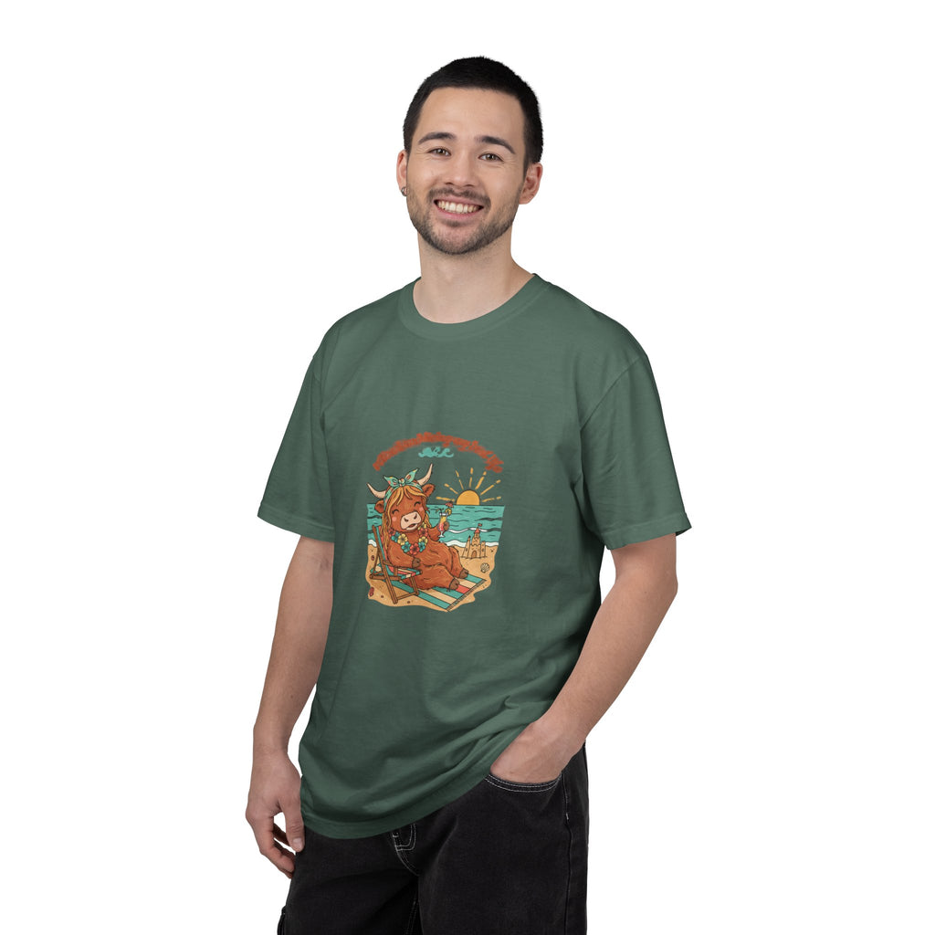 Retired Highland Cow at the Beach T-shirt