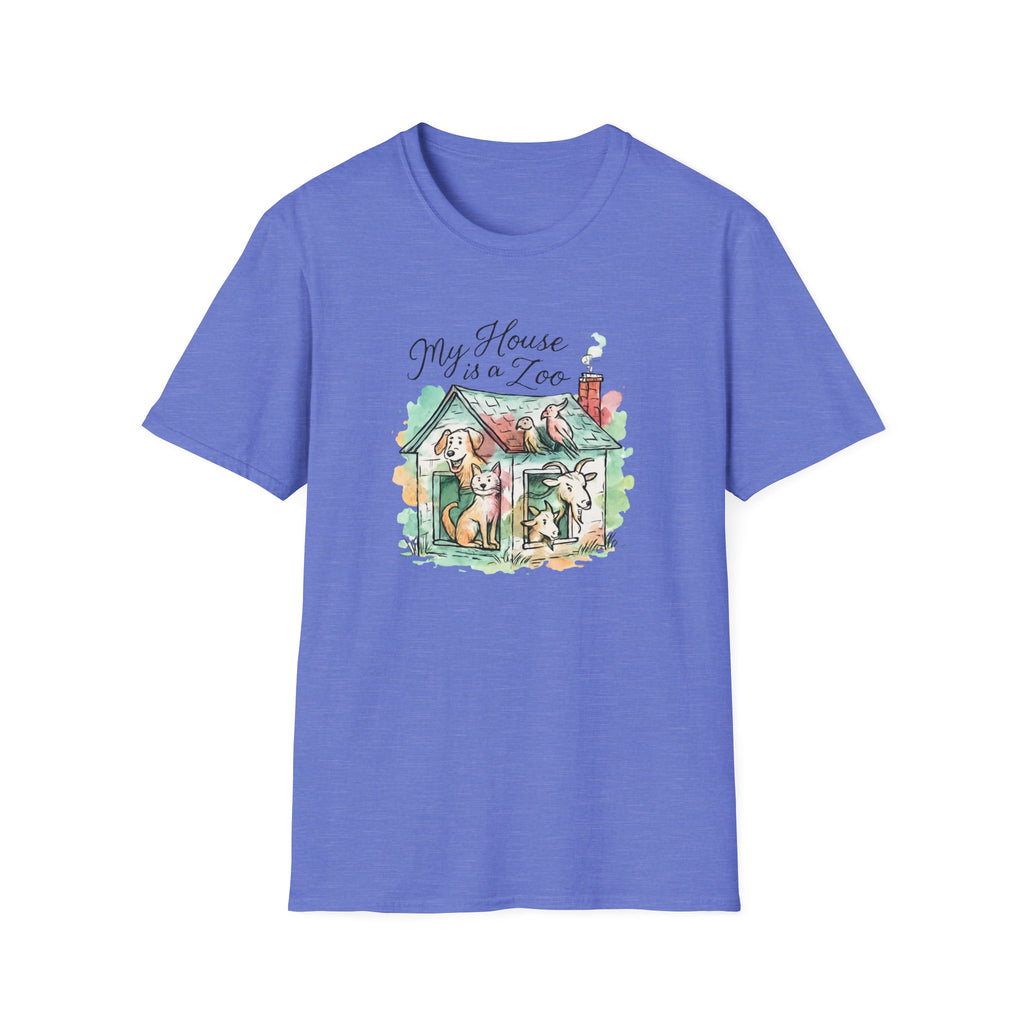 Dog House Watercolor T-Shirt — "My House is a Zoo" Cute Pet Lover Tee