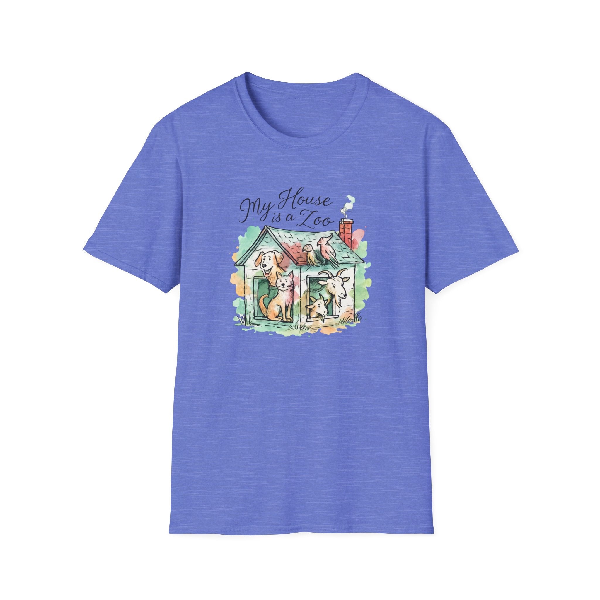 Dog House Watercolor T-Shirt — "My House is a Zoo" Cute Pet Lover Tee