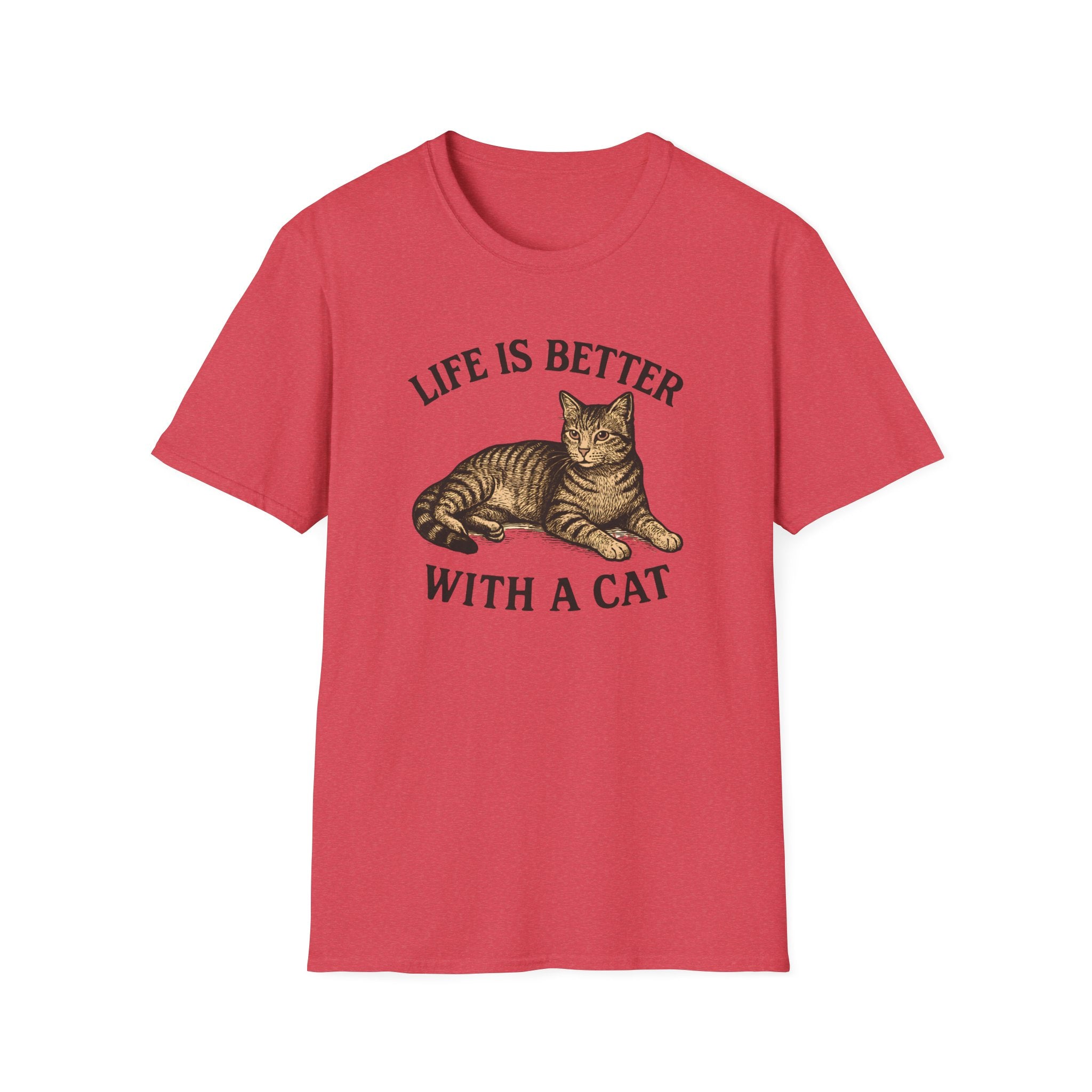 Life Is Better With a Cat T-Shirt — Vintage Tabby Cat Tee for Cat Lovers