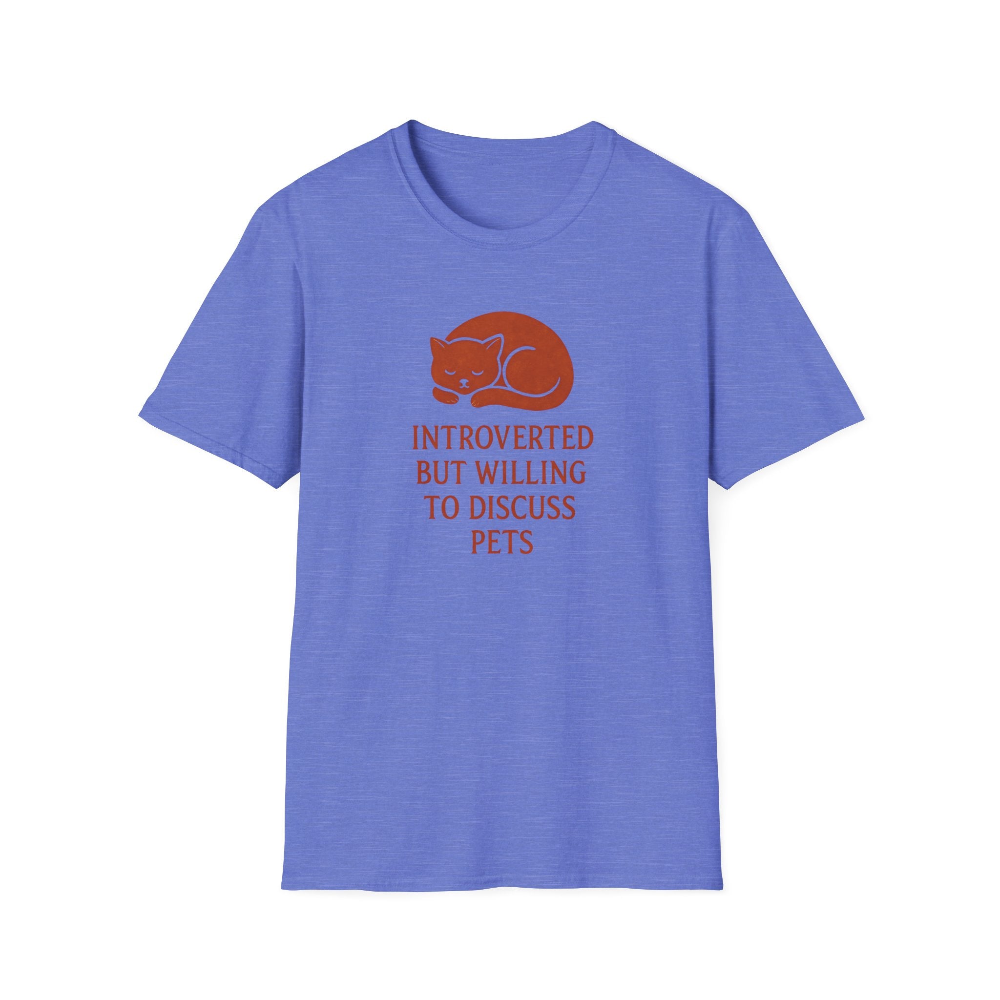 T-Shirt — "Introverted But Willing to Discuss Pets" Cat Graphic Tee