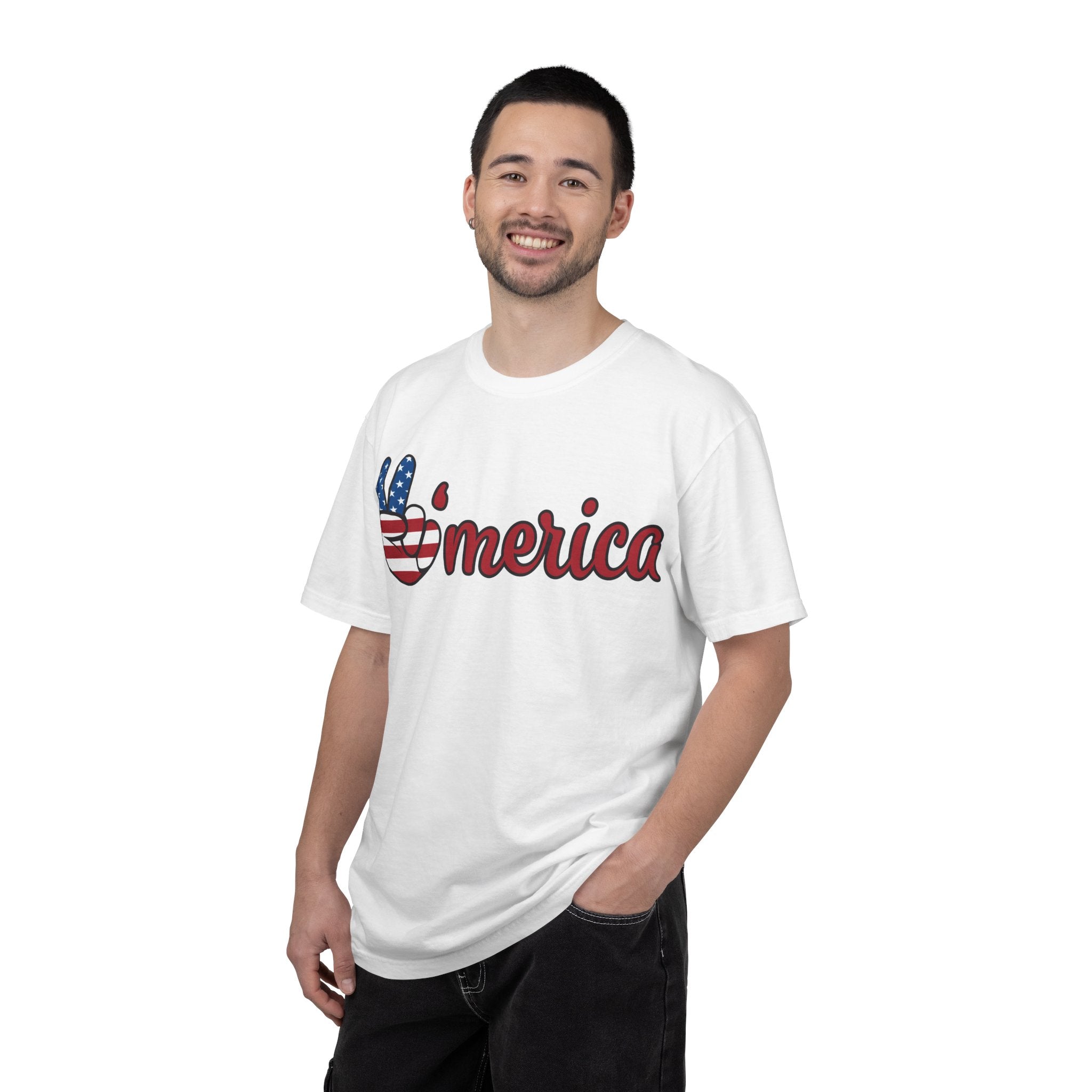 'Merica Peace Sign T-Shirt — Patriotic USA Flag Graphic Tee for 4th of July
