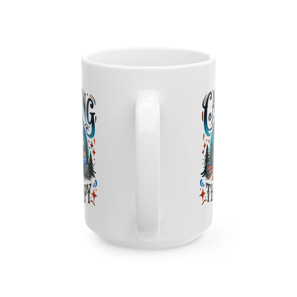 Camping Mug – 'Camp More, Worry Less' Ceramic Coffee Mug (11oz & 15oz)