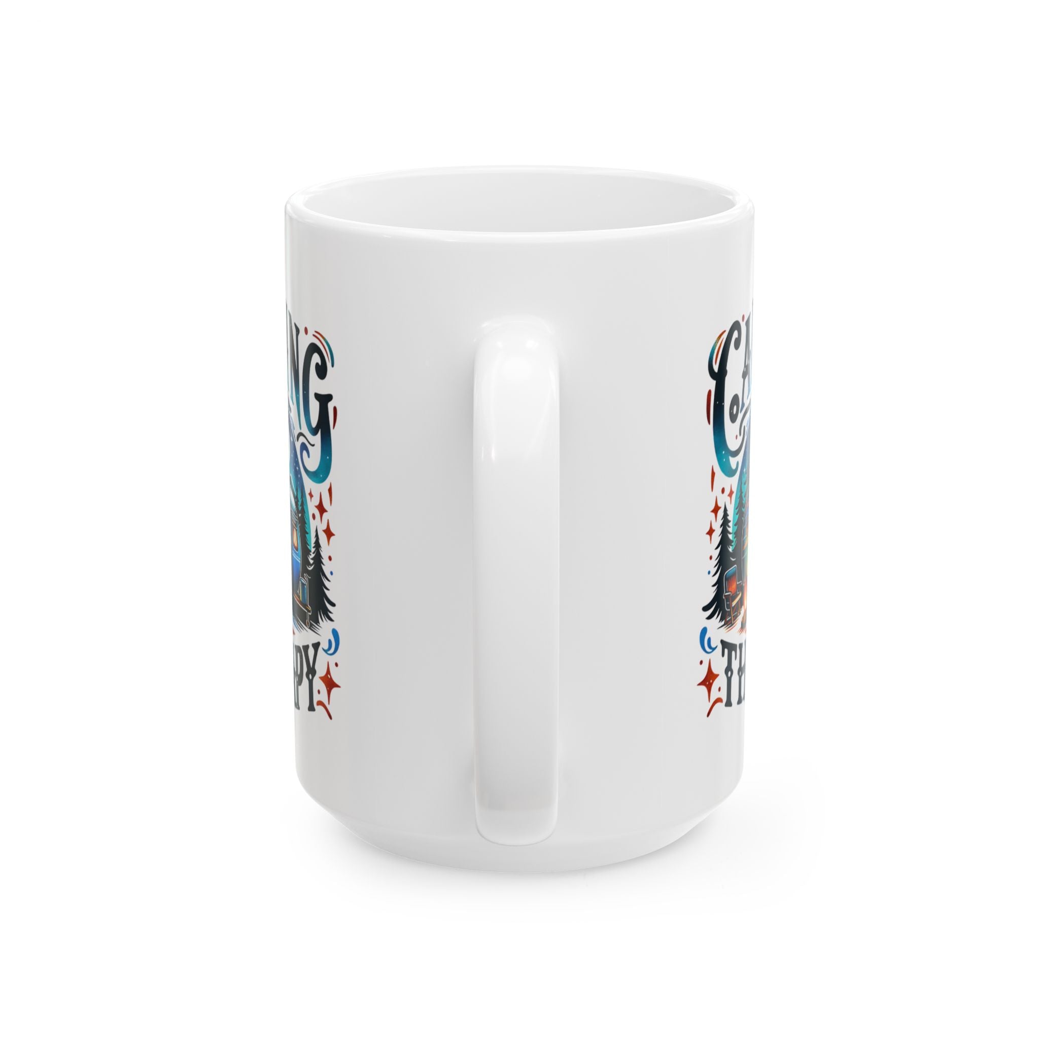 Camping Mug – 'Camp More, Worry Less' Ceramic Coffee Mug (11oz & 15oz)