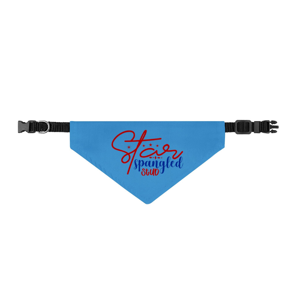 Bandana - "Star Spangled Stud" Clip-On Pet Bandana (Patriotic Red & Blue)